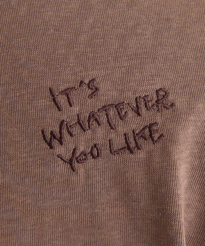 透薄拼接一點刺繡oversize短袖T恤