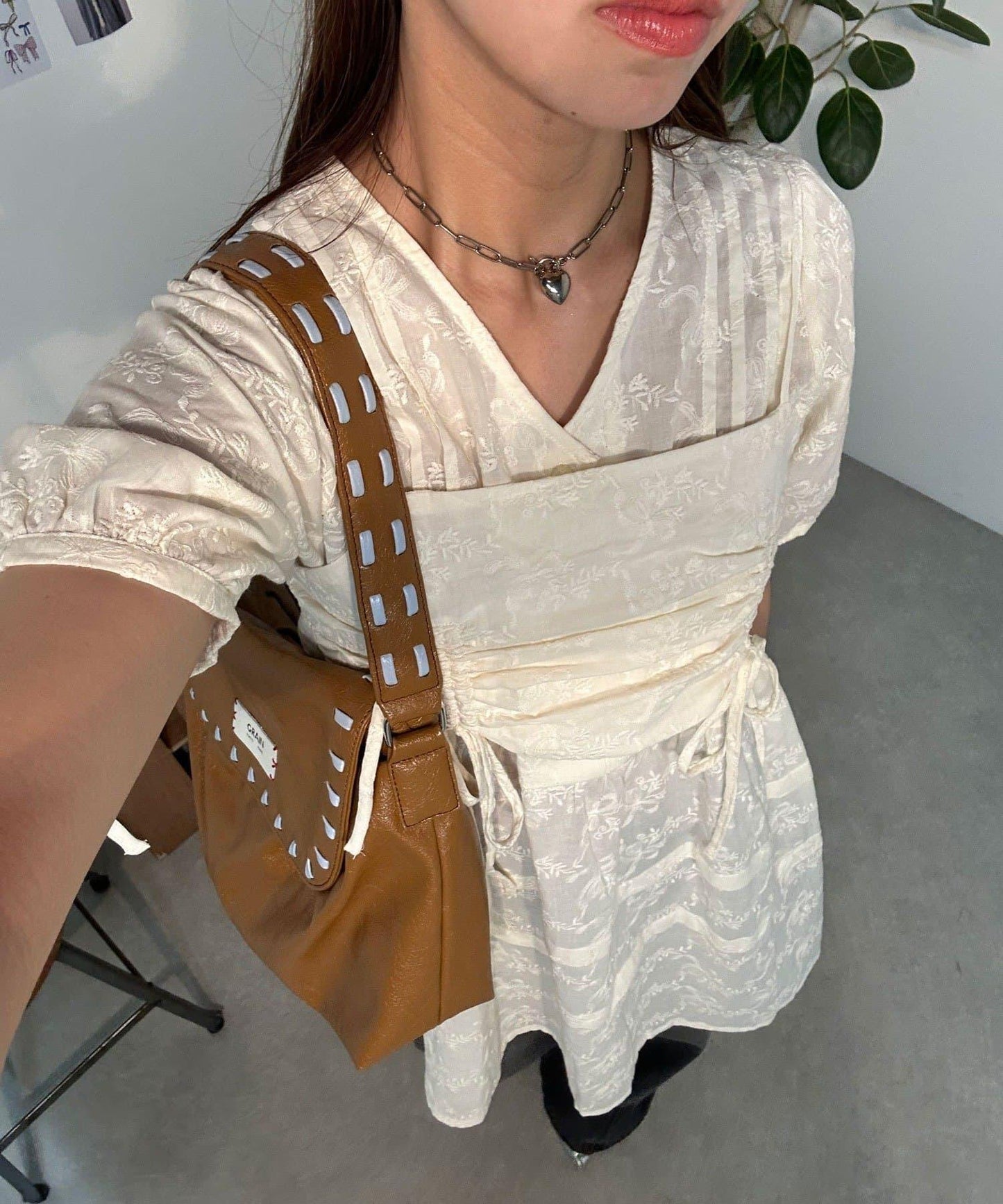 【中性款】【套裝商品】配有束胸的V領長款連衣裙