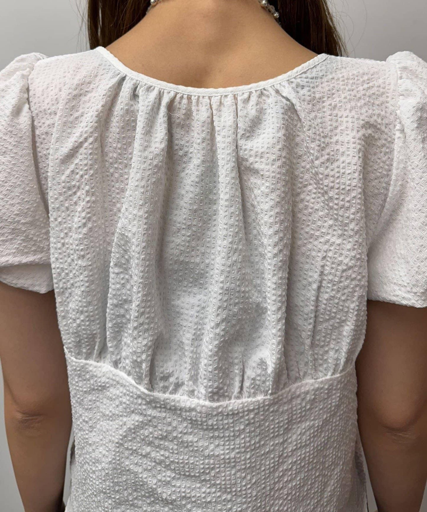 【中性款】泡泡袖蝴蝶結襯衫