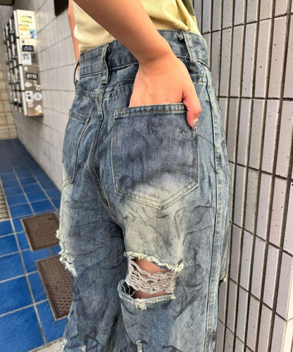 【中性款】復古風寬鬆牛仔褲