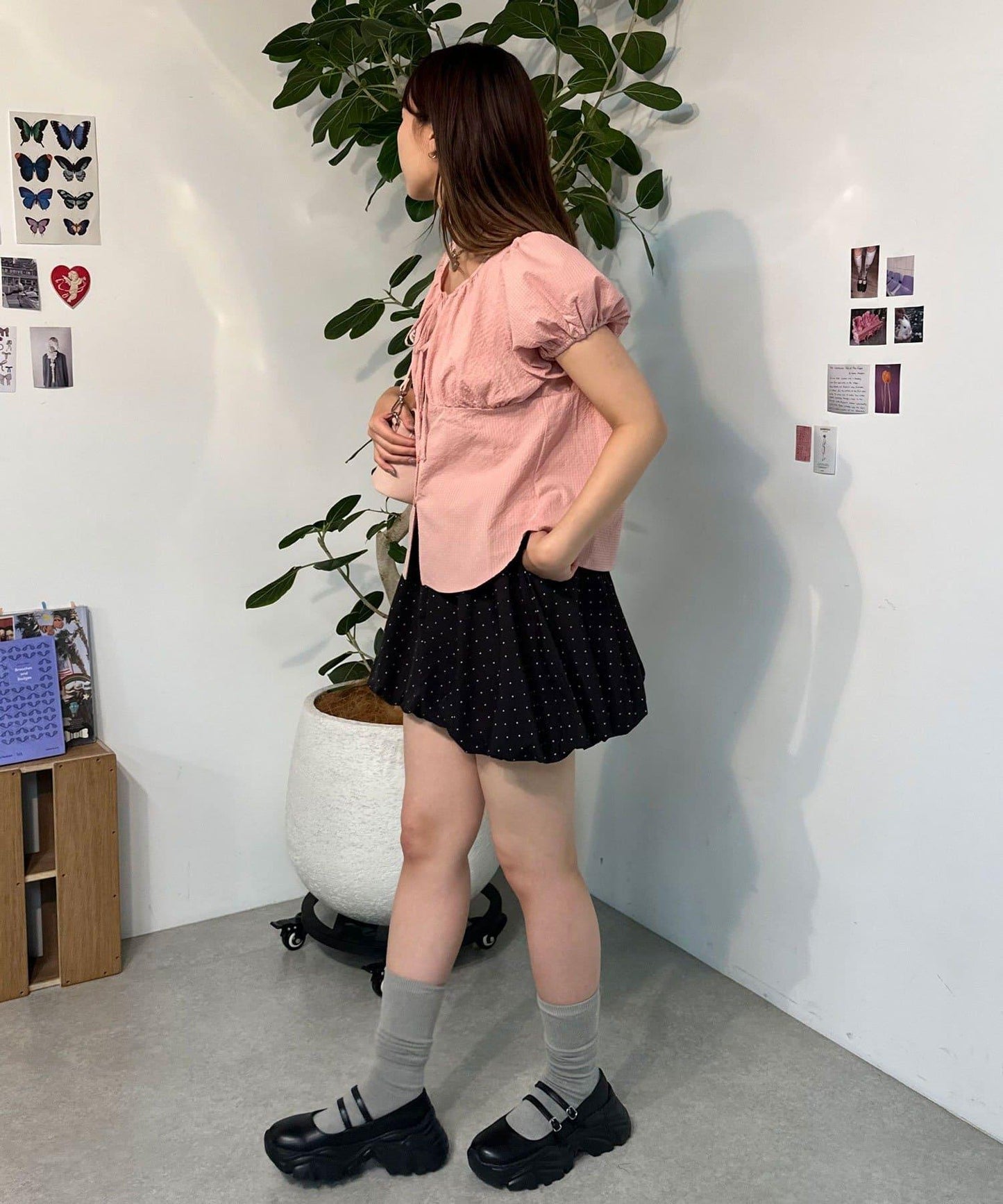 【中性款】泡泡袖蝴蝶結襯衫