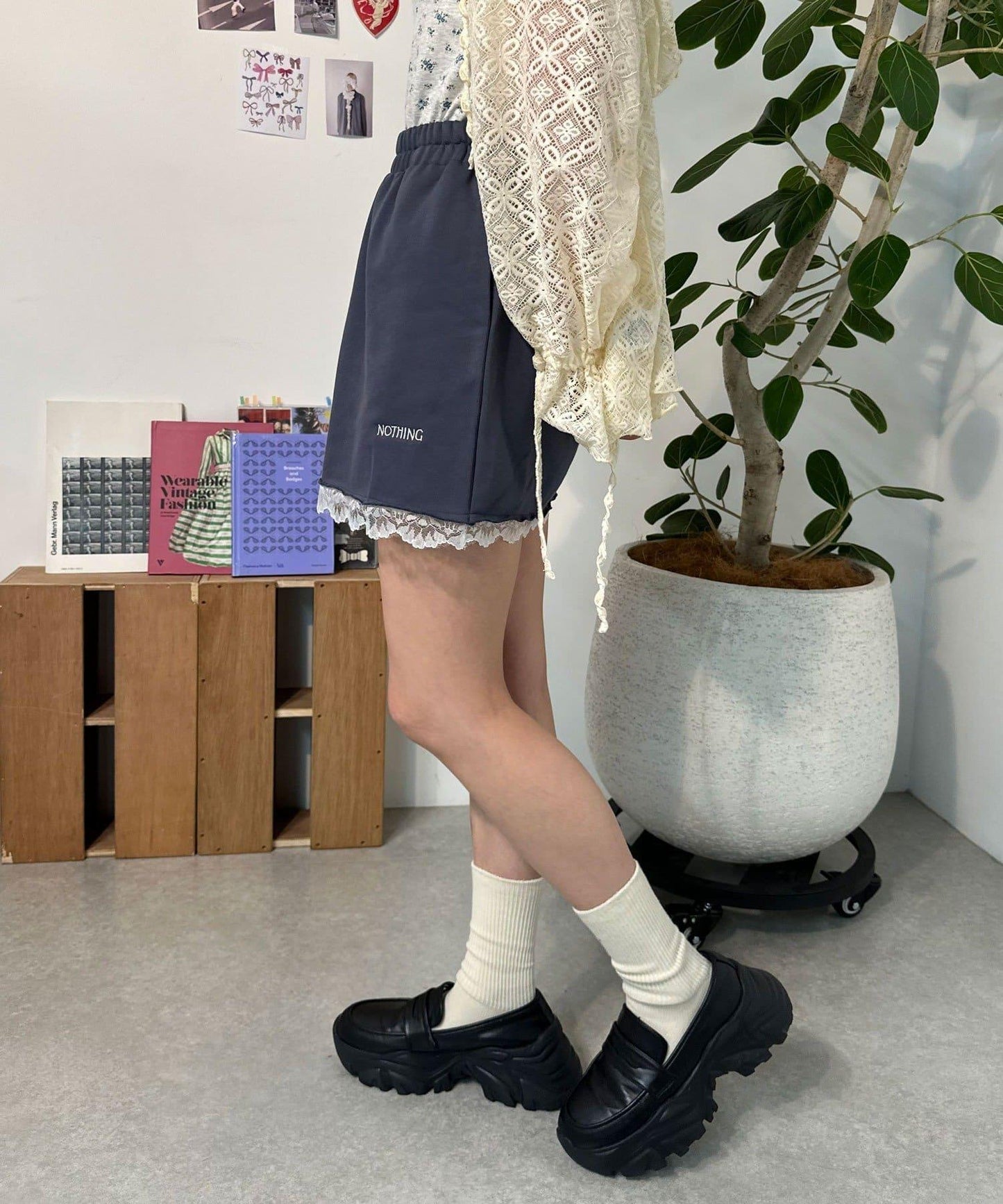 【中性款】衛衣蕾絲迷你裙