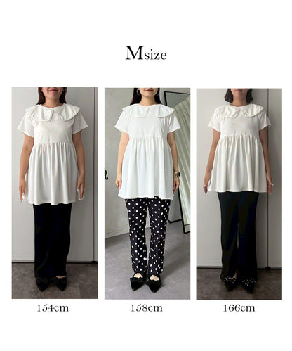 珍珠色荷葉邊上衣