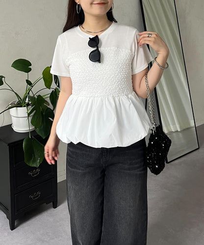 綁帶綁帶吊帶露肩荷葉邊T-shirt