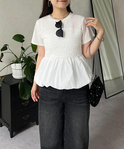 綁帶綁帶吊帶露肩荷葉邊T-shirt