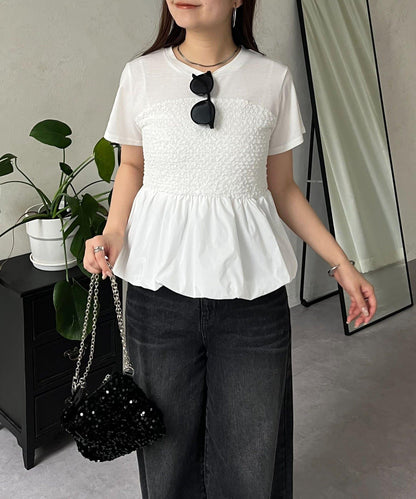 綁帶綁帶吊帶露肩荷葉邊T-shirt