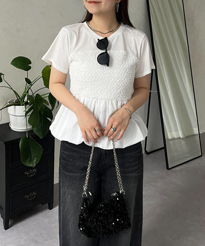 綁帶綁帶吊帶露肩荷葉邊T-shirt