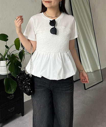 綁帶綁帶吊帶露肩荷葉邊T-shirt