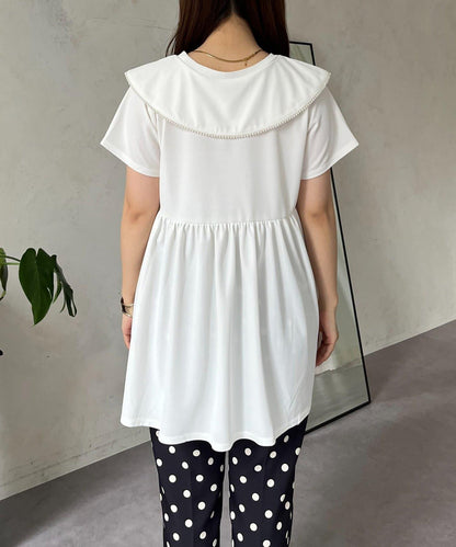 珍珠色荷葉邊上衣