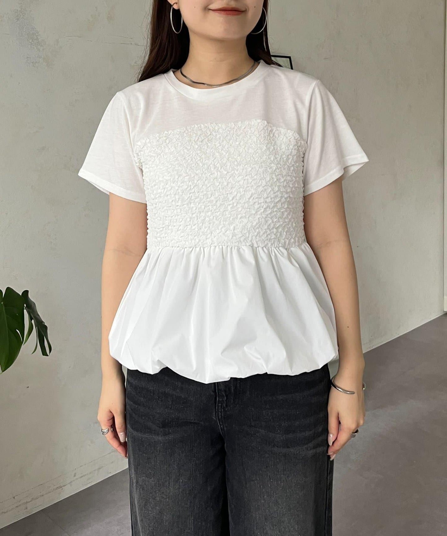 綁帶綁帶吊帶露肩荷葉邊T-shirt