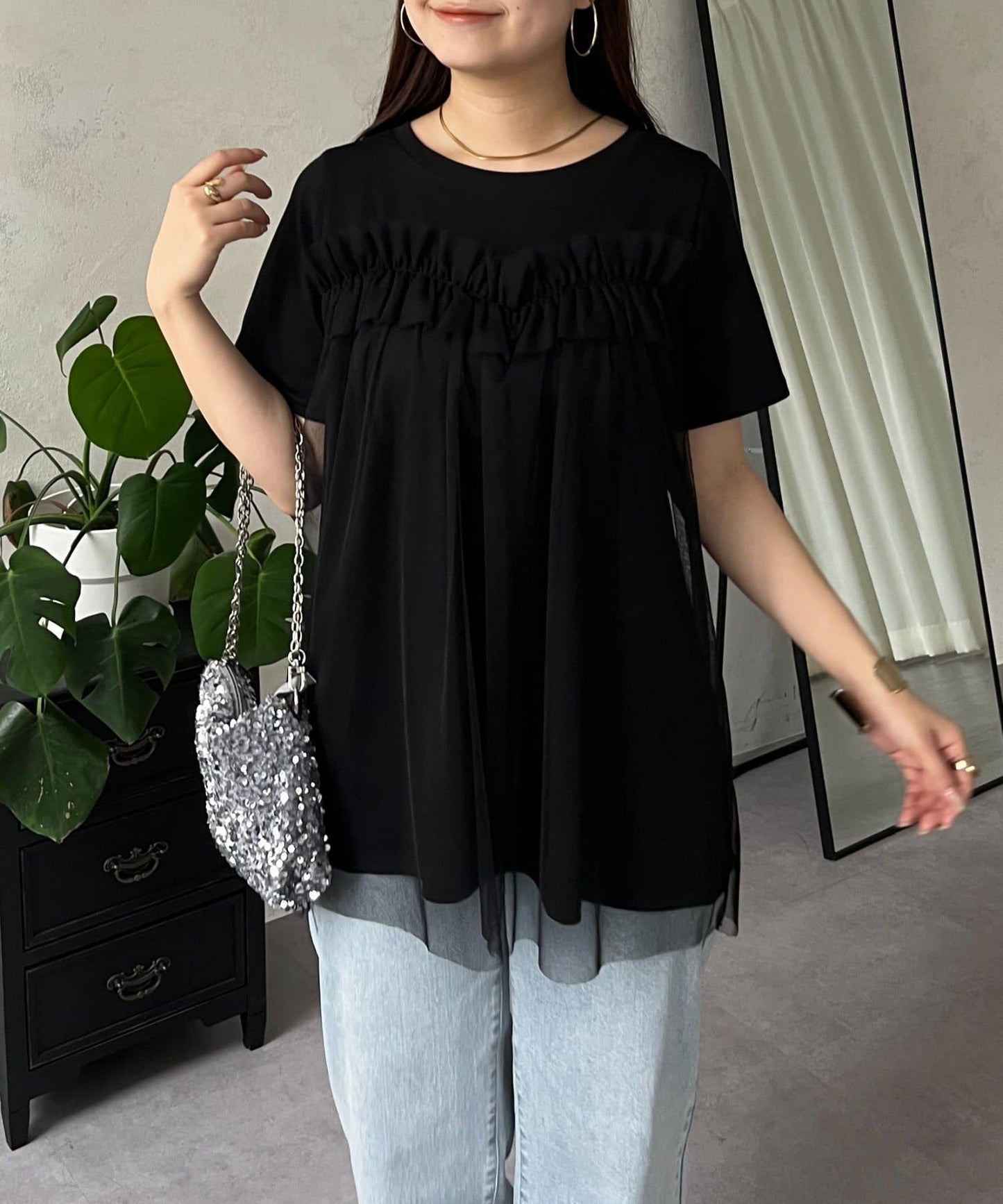 蓬鬆層疊A字型T恤