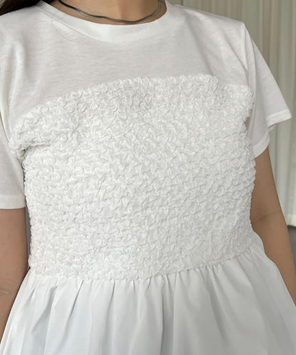 綁帶綁帶吊帶露肩荷葉邊T-shirt