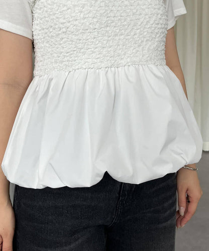 綁帶綁帶吊帶露肩荷葉邊T-shirt