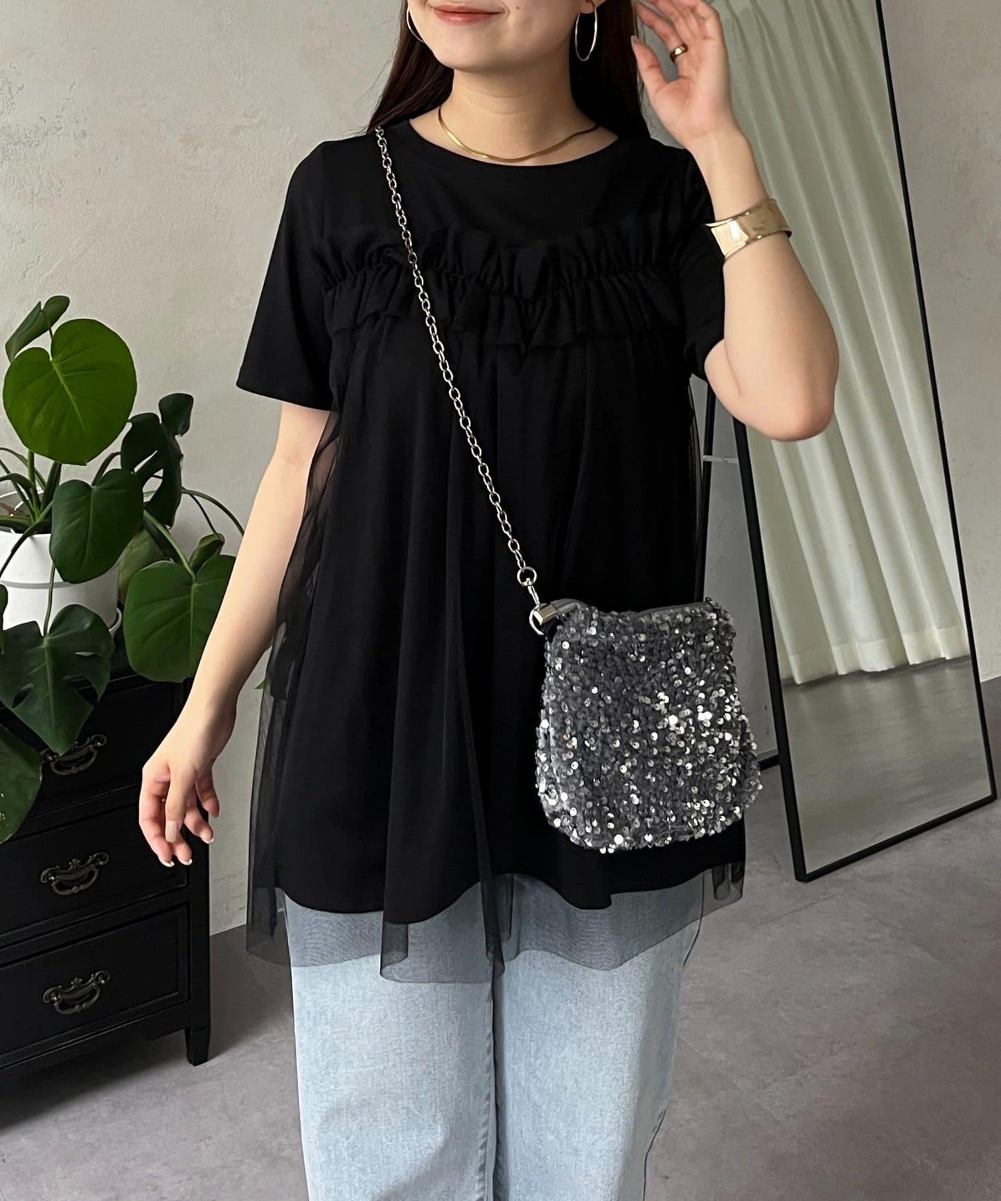 蓬鬆層疊A字型T恤