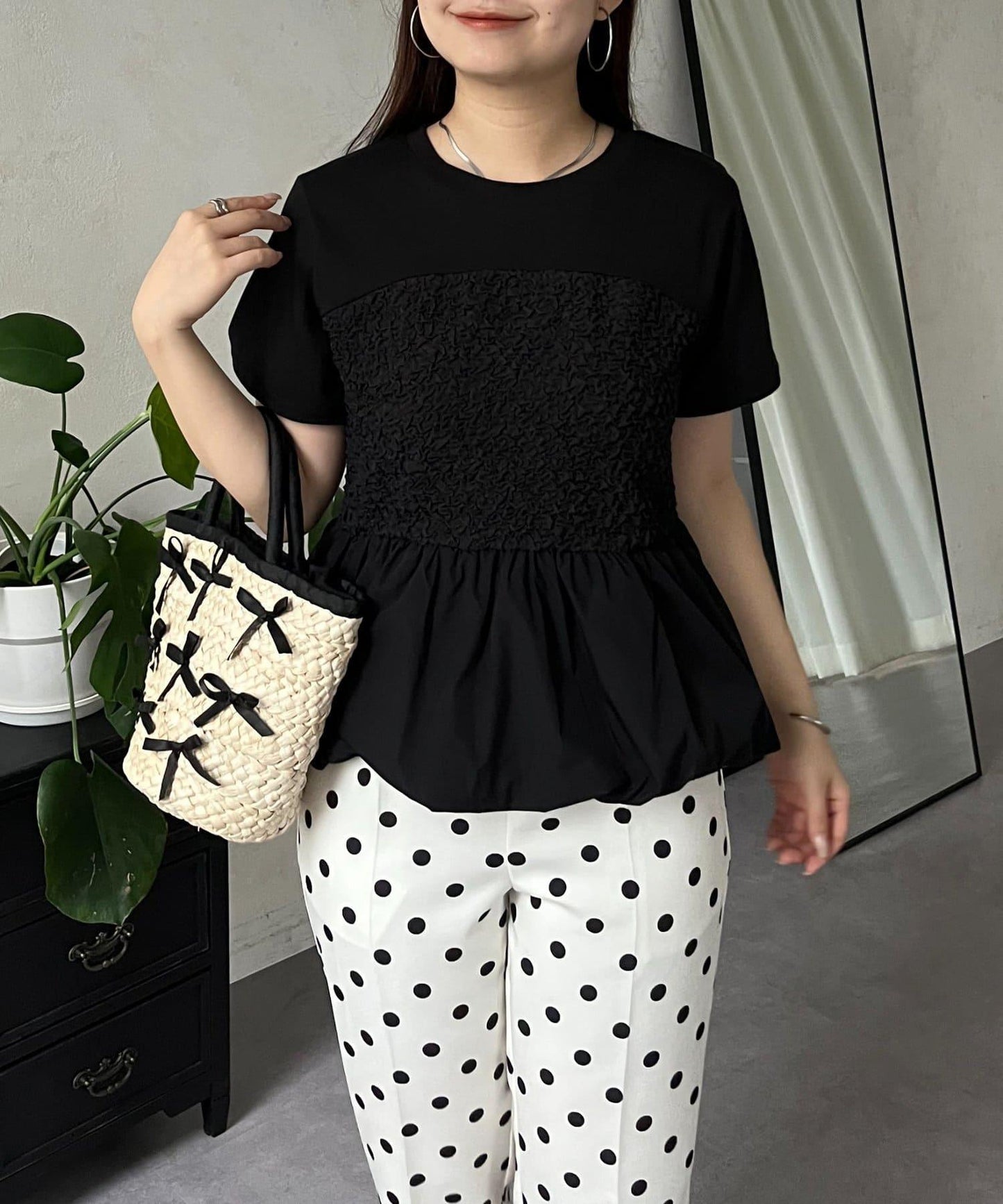 綁帶綁帶吊帶露肩荷葉邊T-shirt