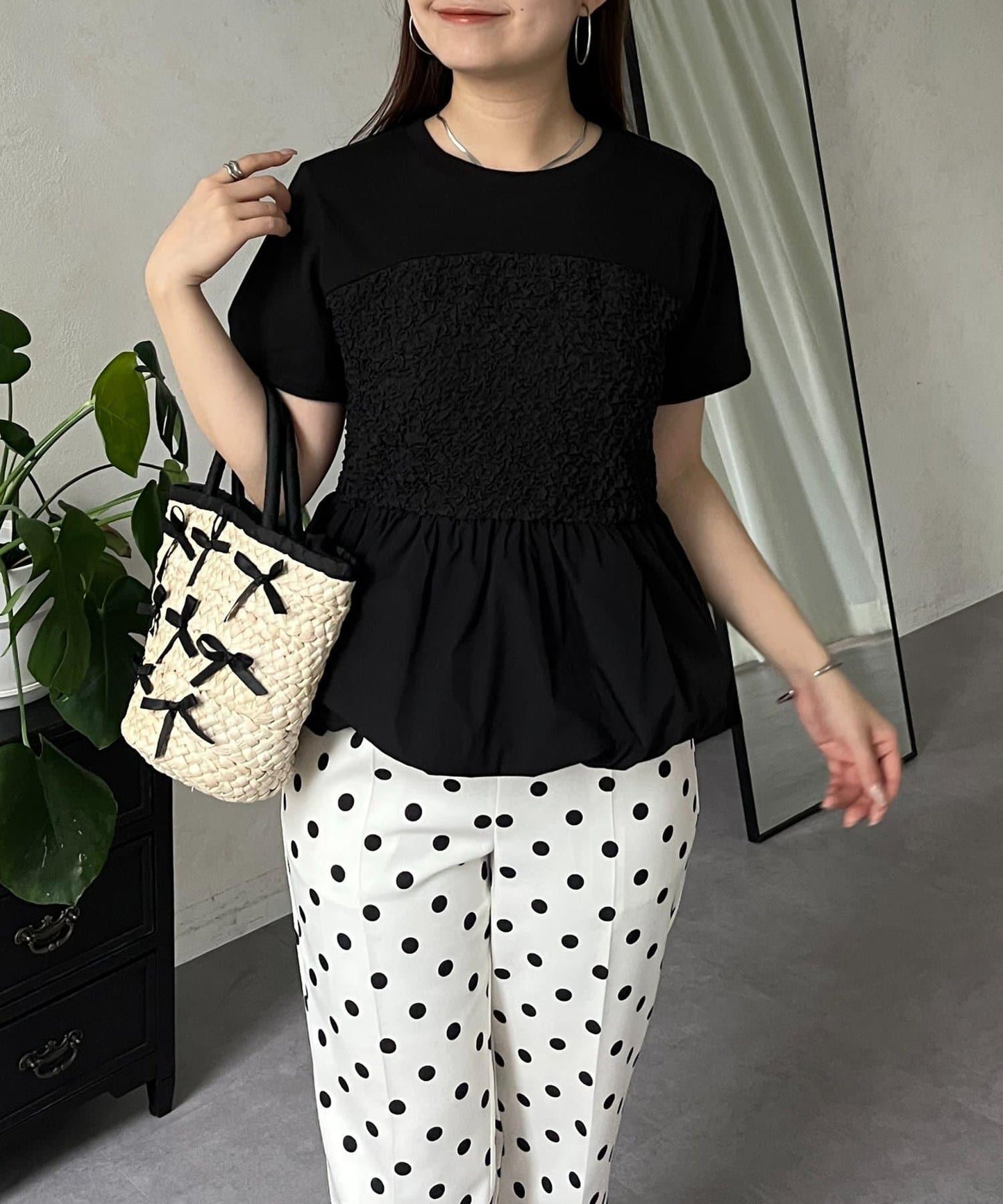 綁帶綁帶吊帶露肩荷葉邊T-shirt