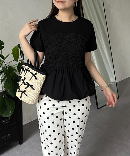 綁帶綁帶吊帶露肩荷葉邊T-shirt