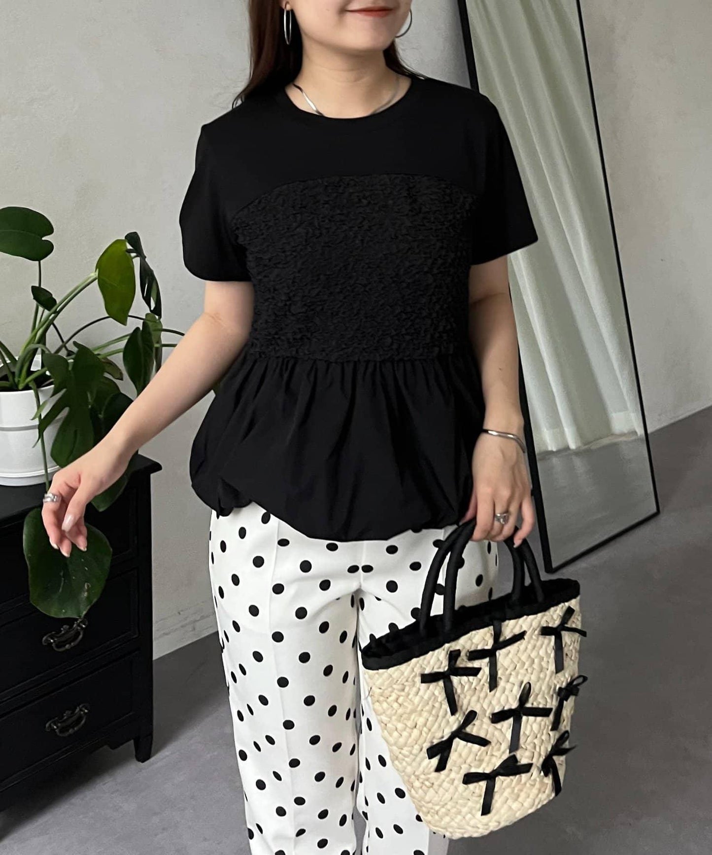 綁帶綁帶吊帶露肩荷葉邊T-shirt