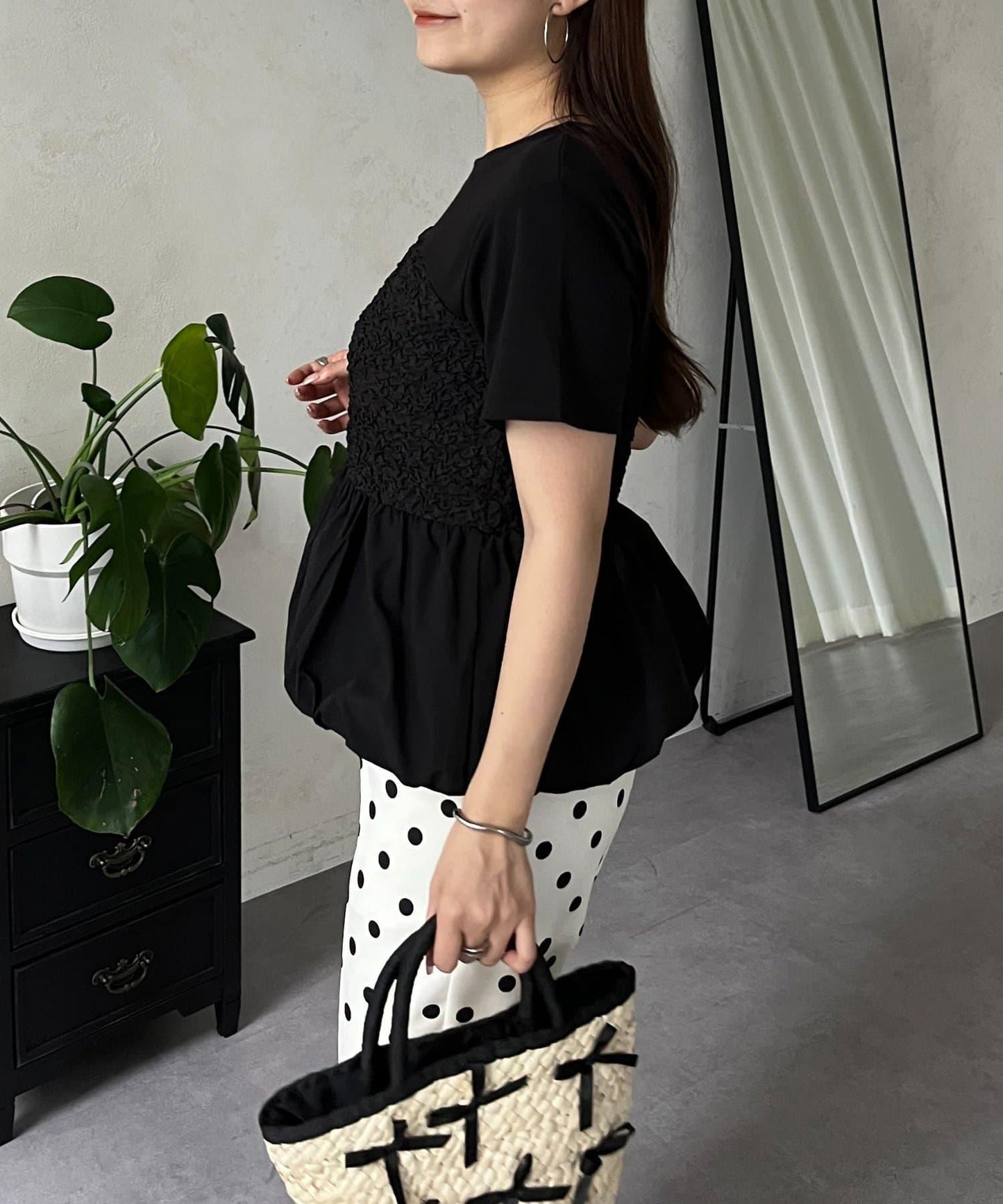 綁帶綁帶吊帶露肩荷葉邊T-shirt