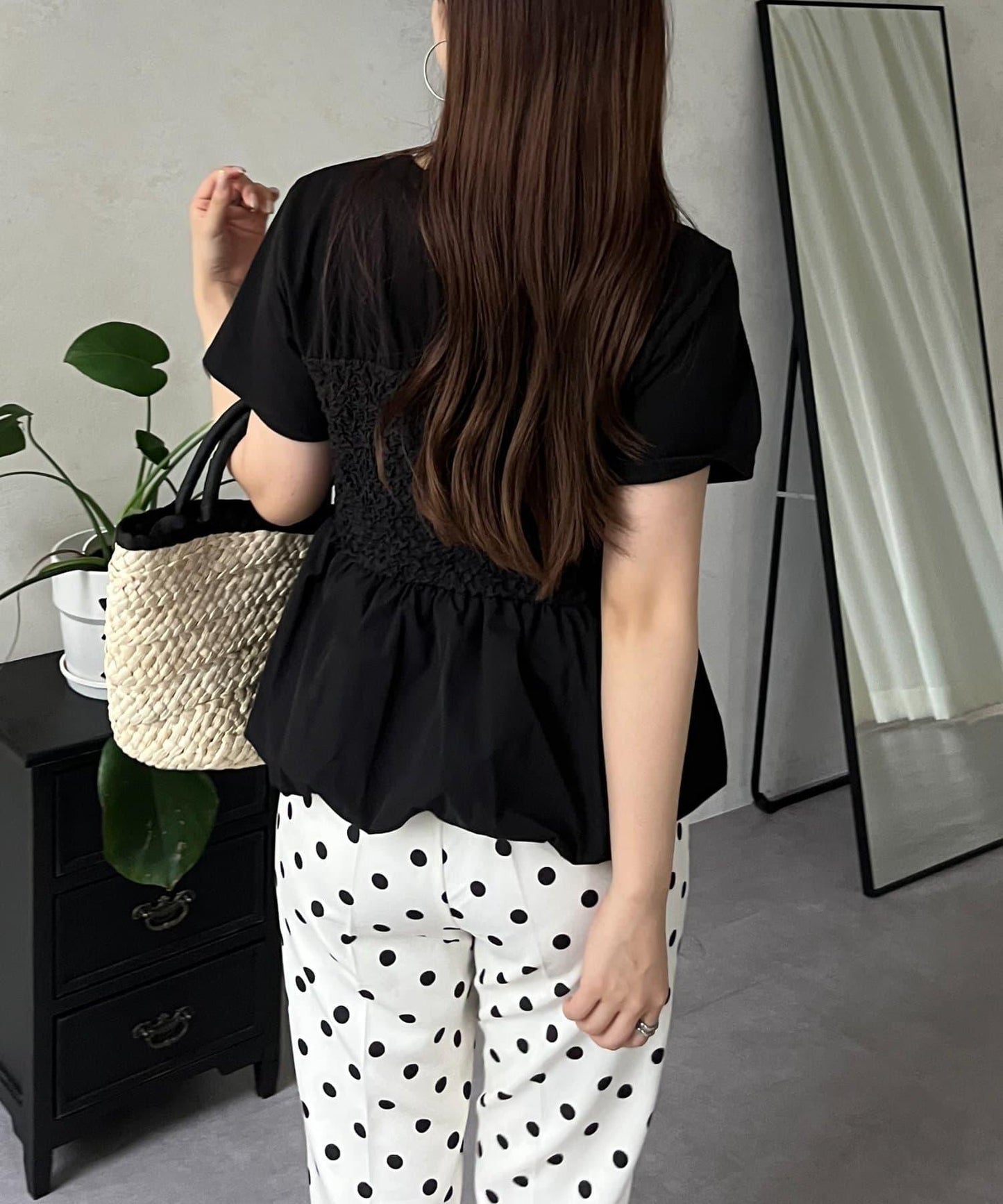 綁帶綁帶吊帶露肩荷葉邊T-shirt