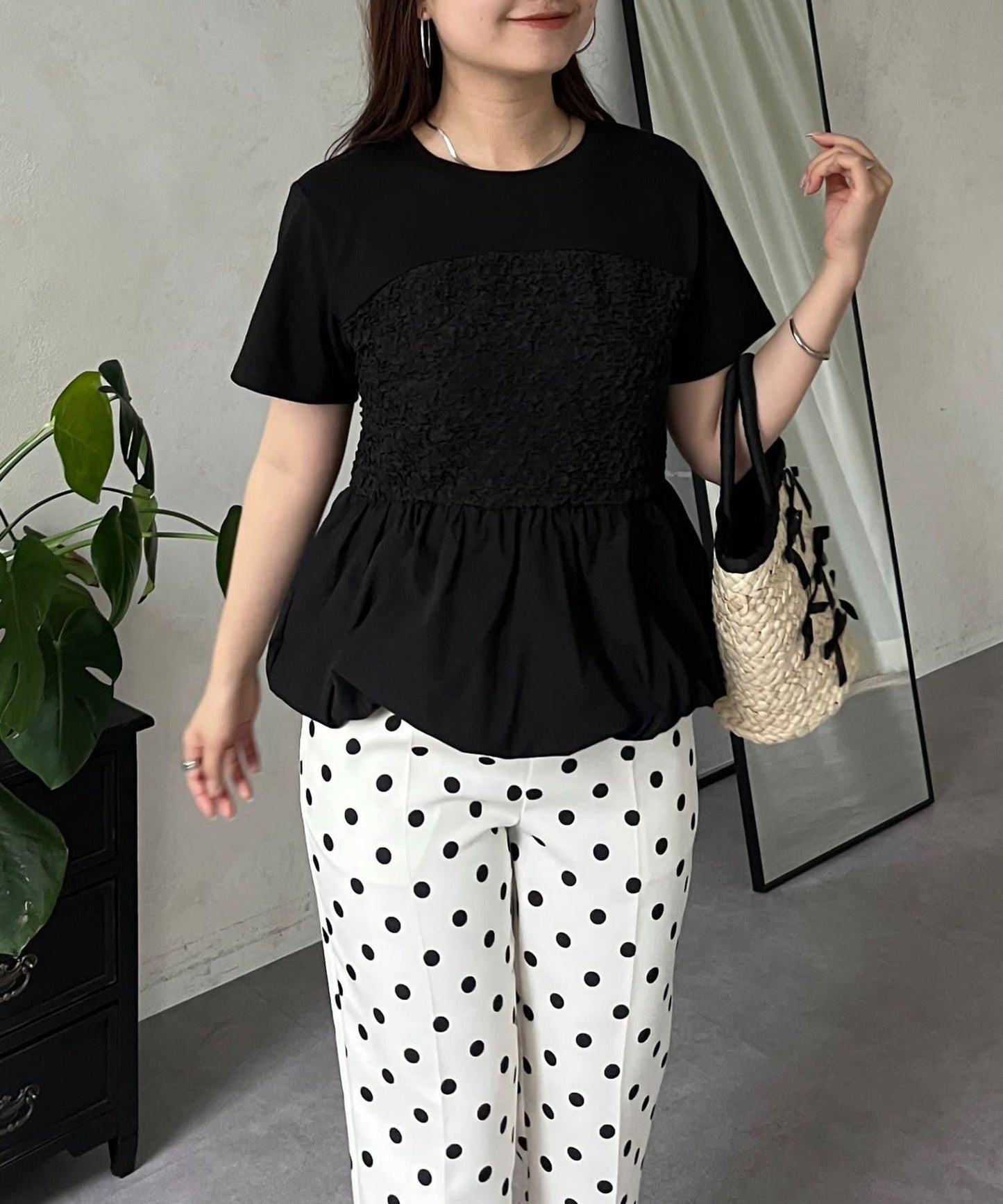 綁帶綁帶吊帶露肩荷葉邊T-shirt