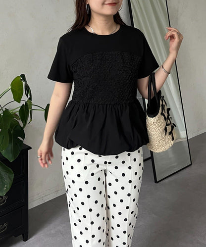 綁帶綁帶吊帶露肩荷葉邊T-shirt