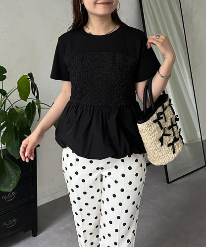 綁帶綁帶吊帶露肩荷葉邊T-shirt