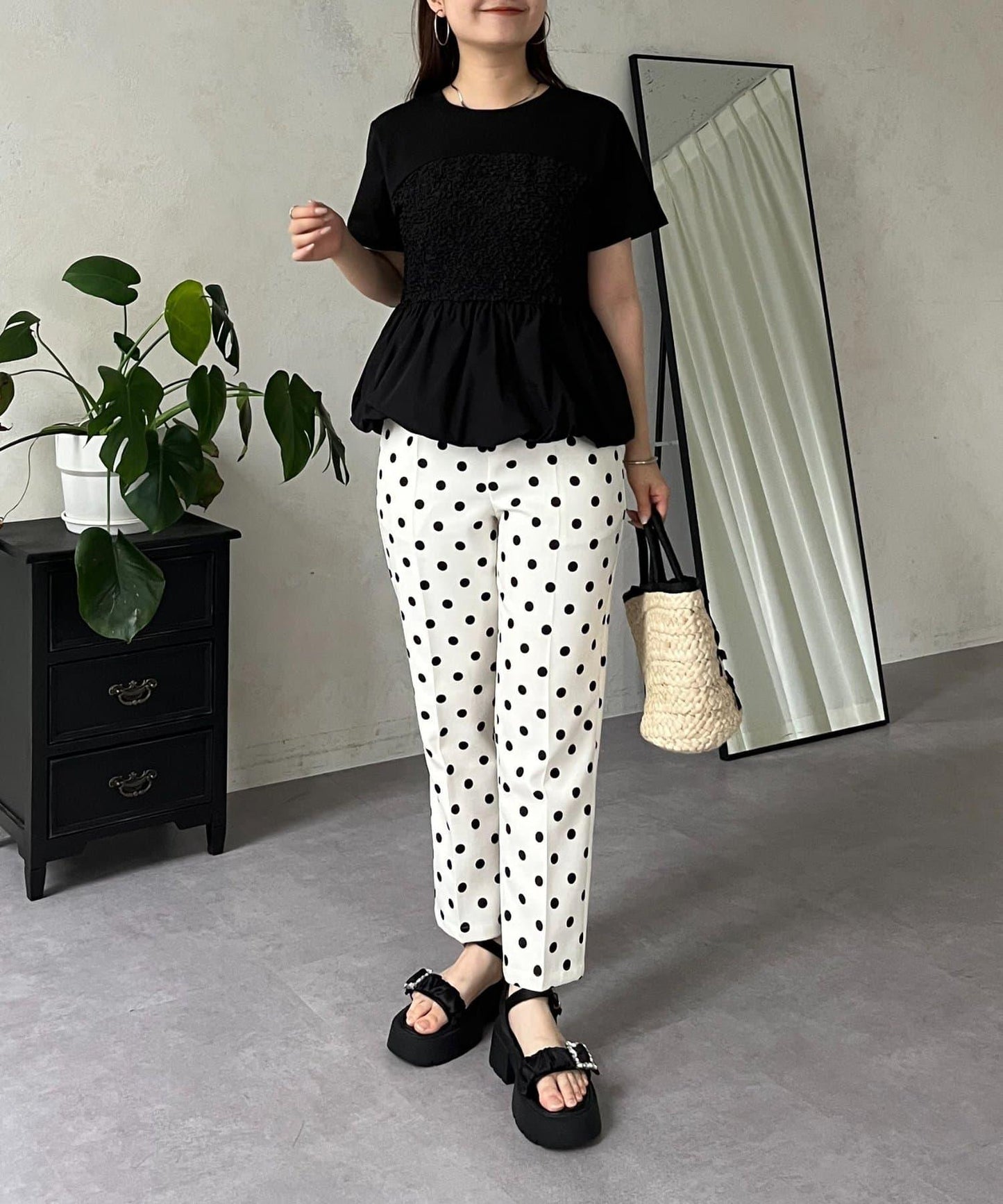 綁帶綁帶吊帶露肩荷葉邊T-shirt