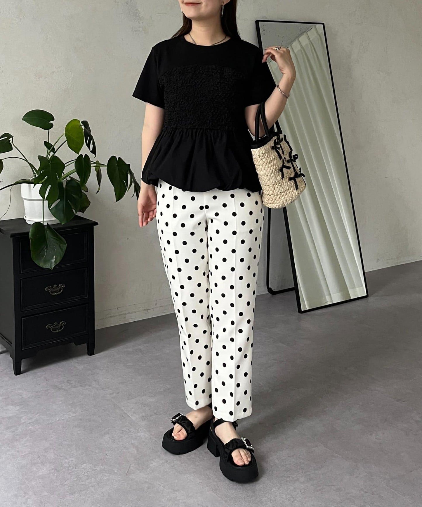 綁帶綁帶吊帶露肩荷葉邊T-shirt