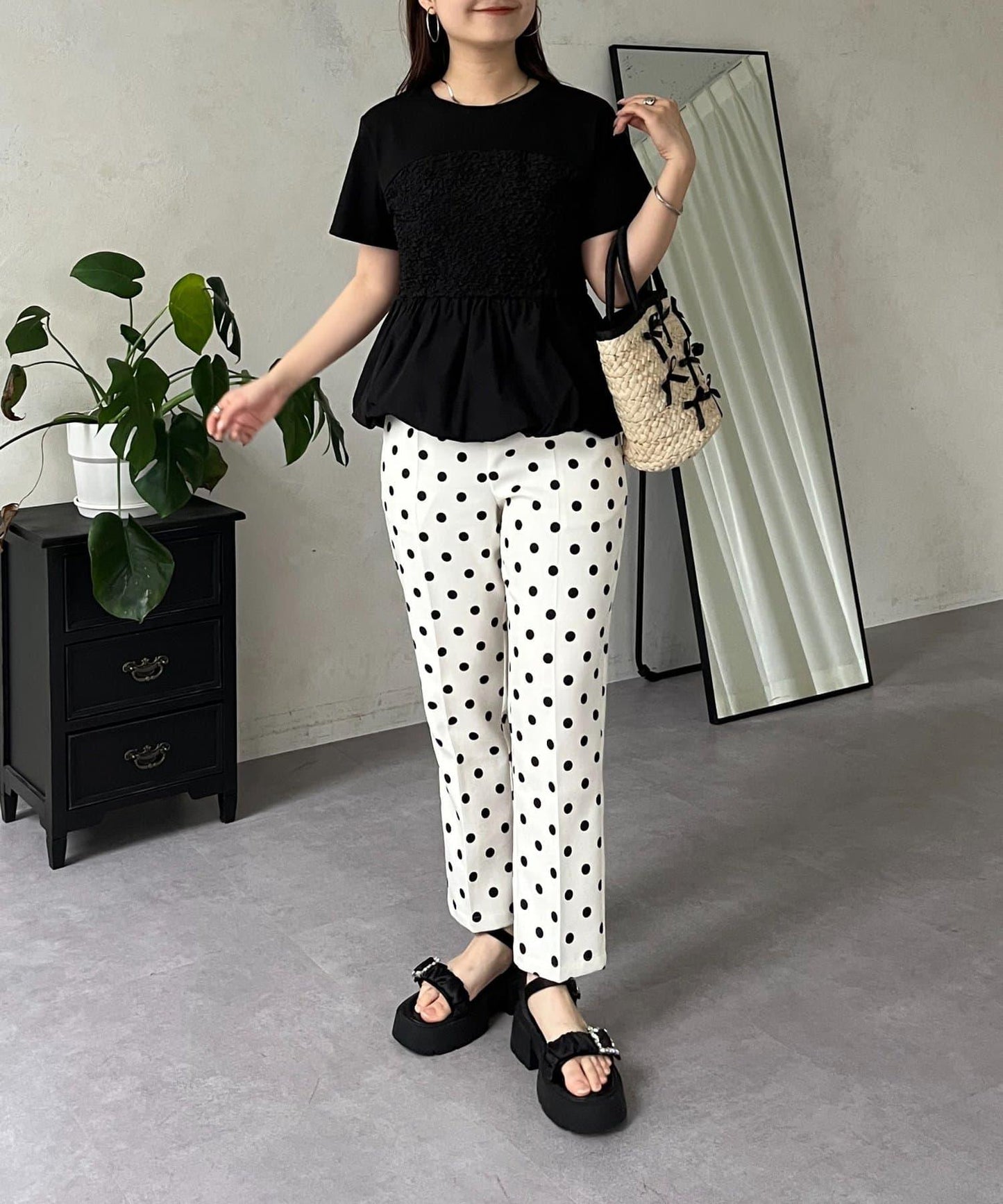 綁帶綁帶吊帶露肩荷葉邊T-shirt