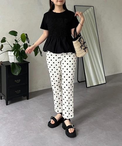 綁帶綁帶吊帶露肩荷葉邊T-shirt