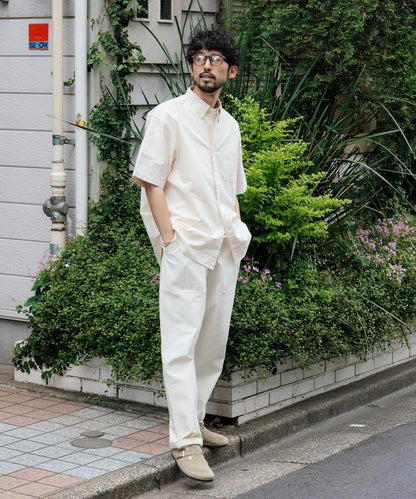 牛津紡 短袖 領釦襯衫
