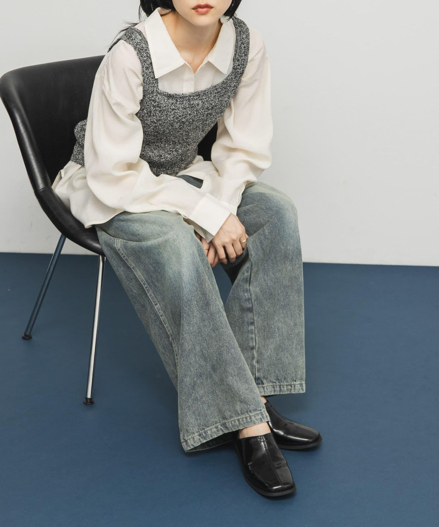 中縫方頭樂福鞋