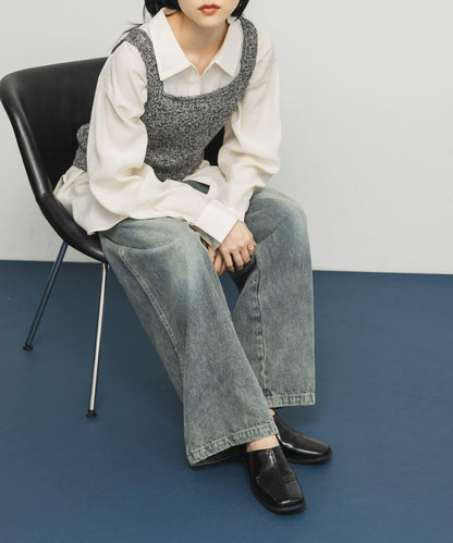 中縫方頭樂福鞋