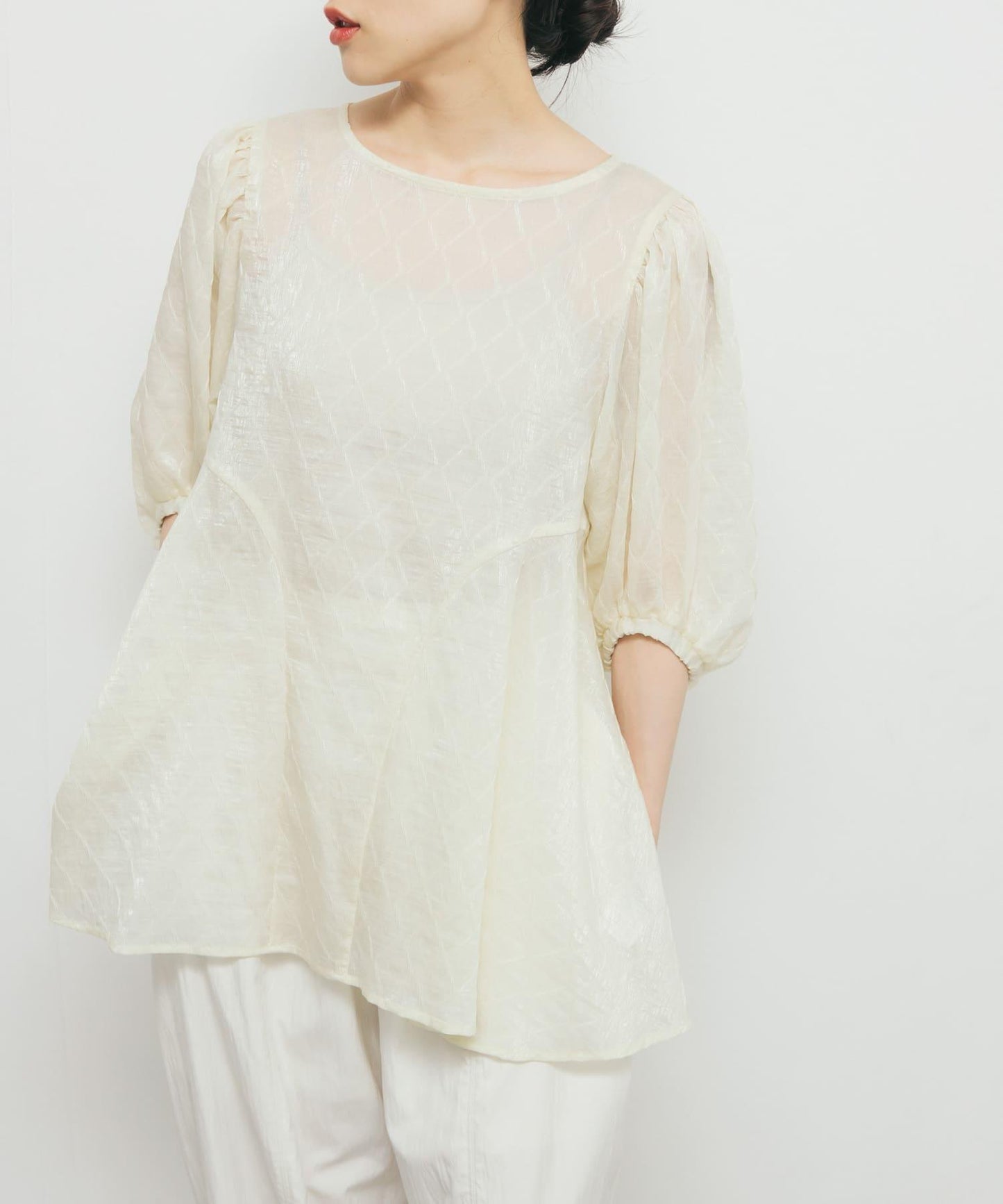 拼接線條透視感襯衫