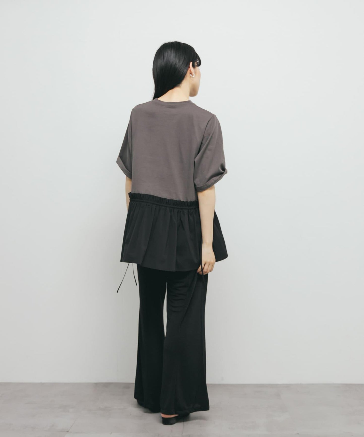 亮面易穿喇叭褲