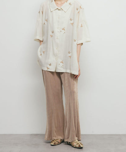 亮面易穿喇叭褲