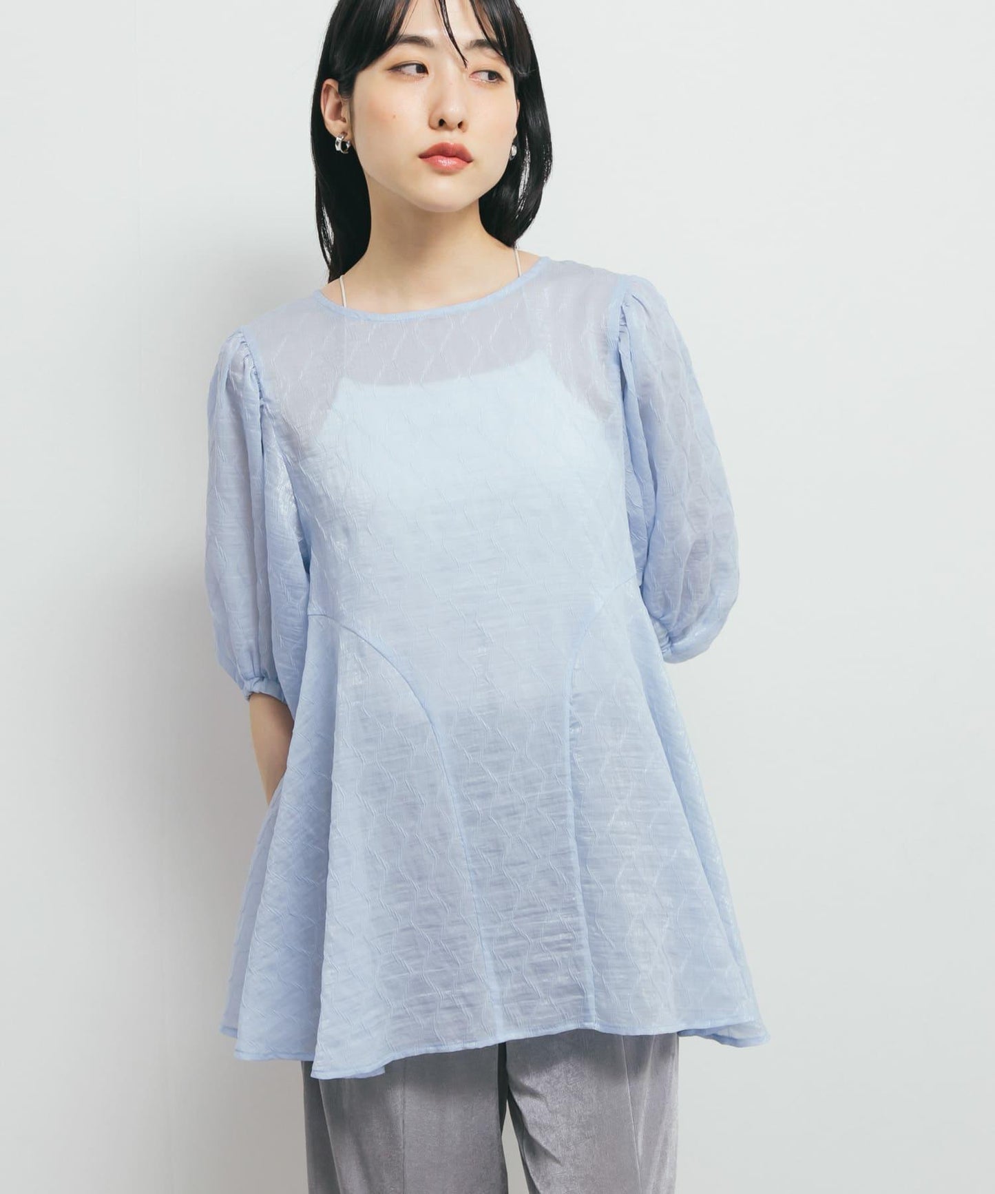 拼接線條透視感襯衫