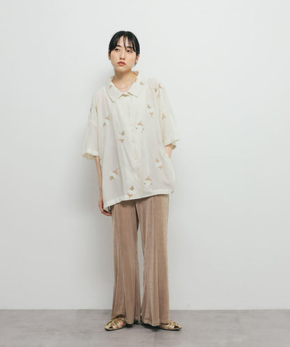 亮面易穿喇叭褲