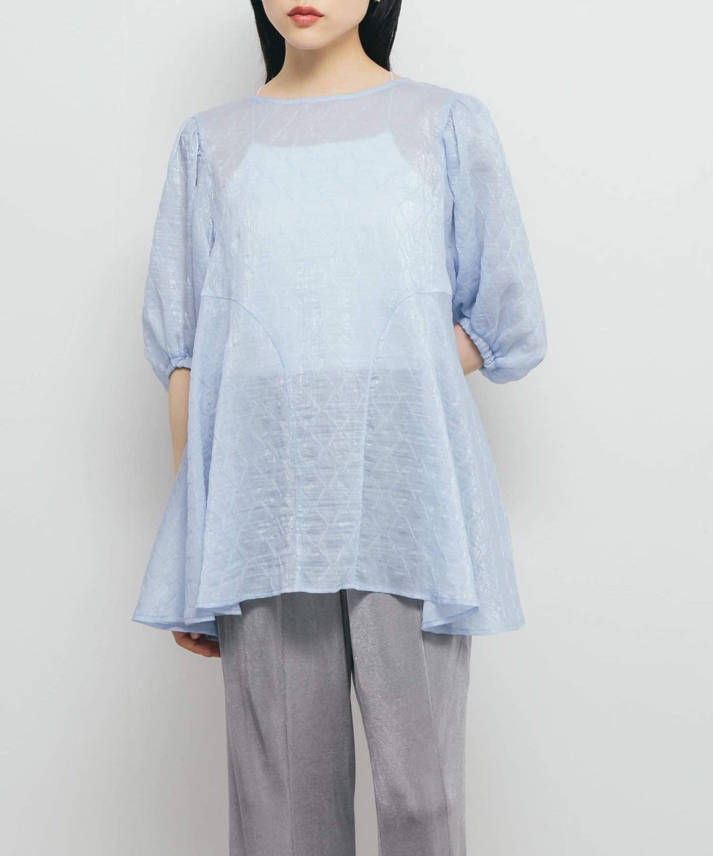 拼接線條透視感襯衫