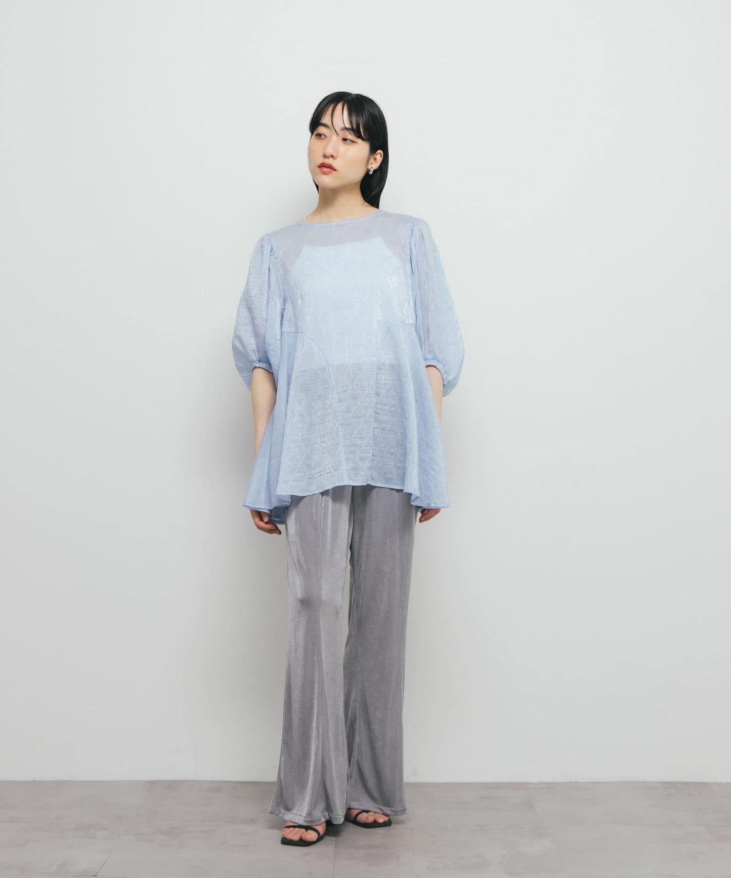 亮面易穿喇叭褲