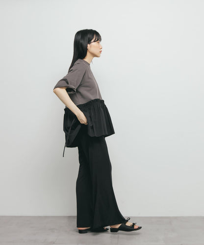 亮面易穿喇叭褲