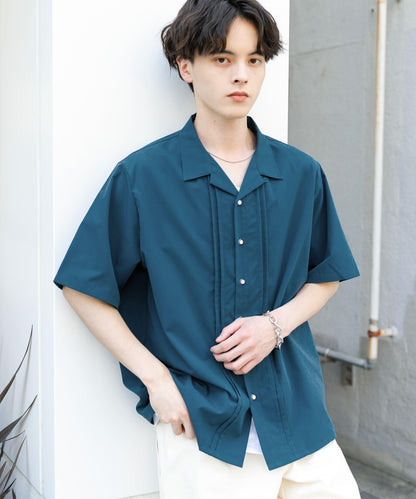 設計感翻領短袖襯衫