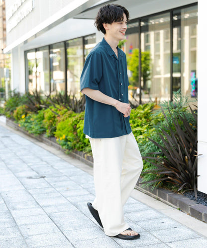 設計感翻領短袖襯衫