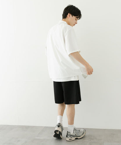 設計感翻領短袖襯衫