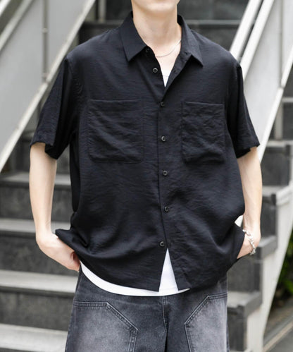 軟斜紋常規領短袖襯衫