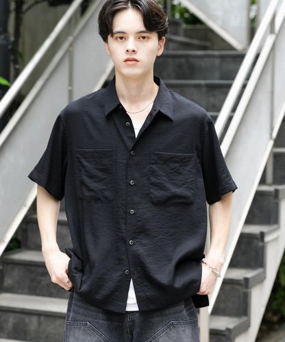 軟斜紋常規領短袖襯衫