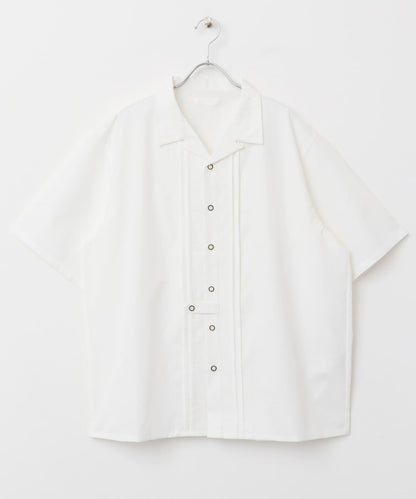 設計感翻領短袖襯衫