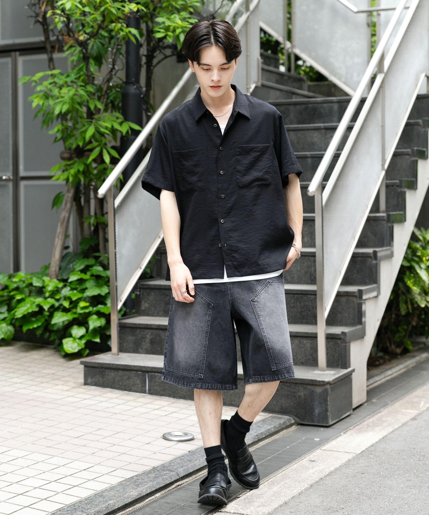 軟斜紋常規領短袖襯衫