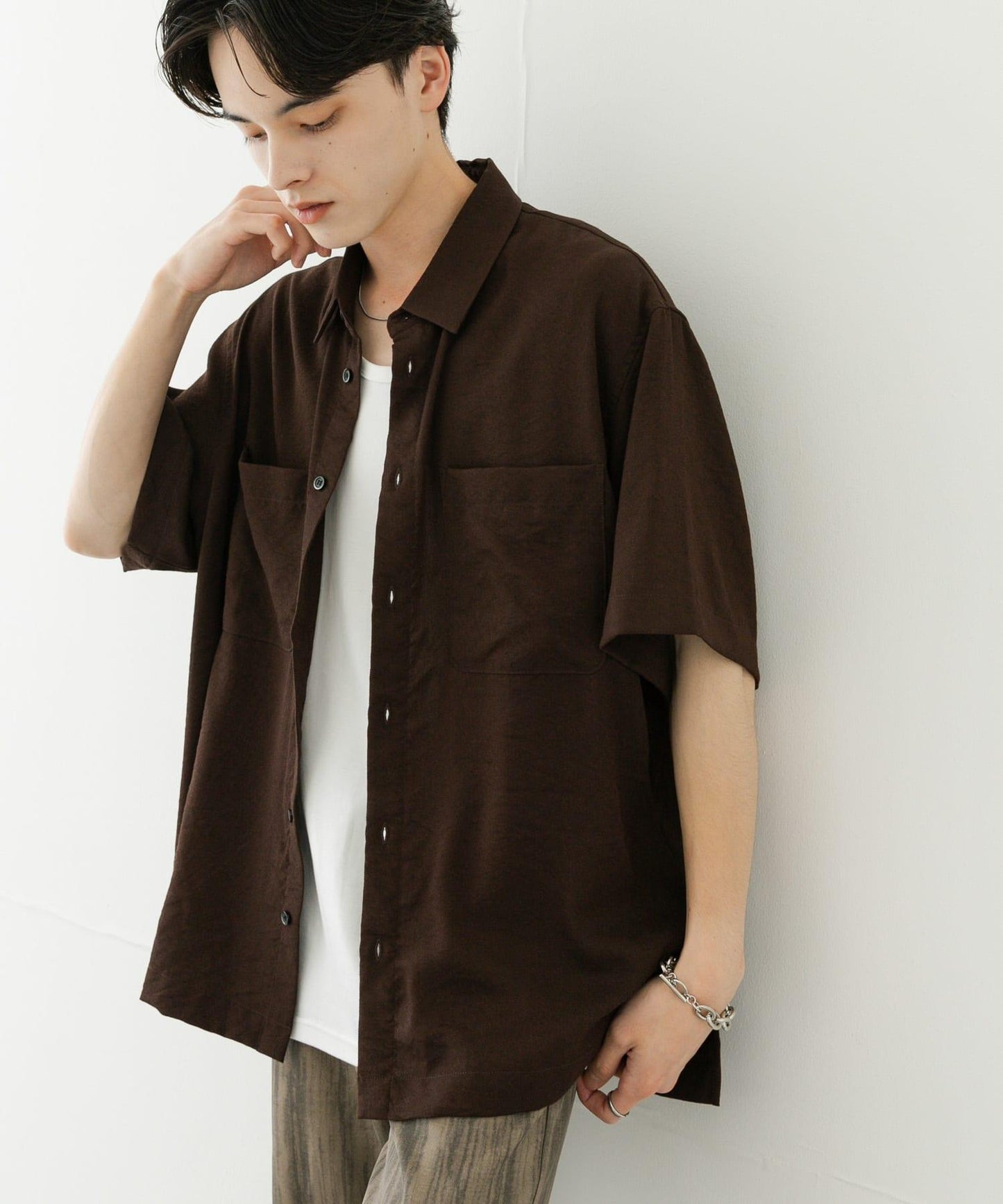 軟斜紋常規領短袖襯衫